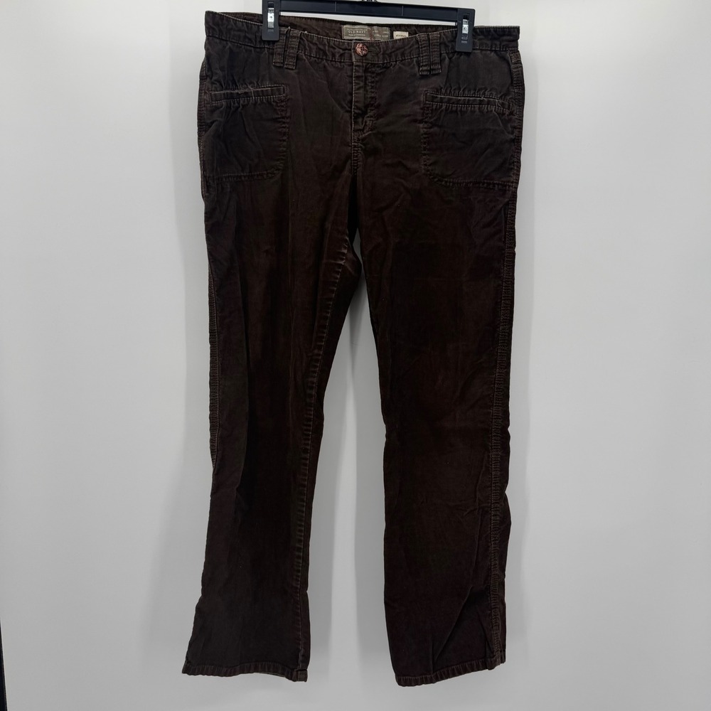 Vintage 2000s Old Navy Brown Corduroy Pants Lowest Rise Straight Leg 2505